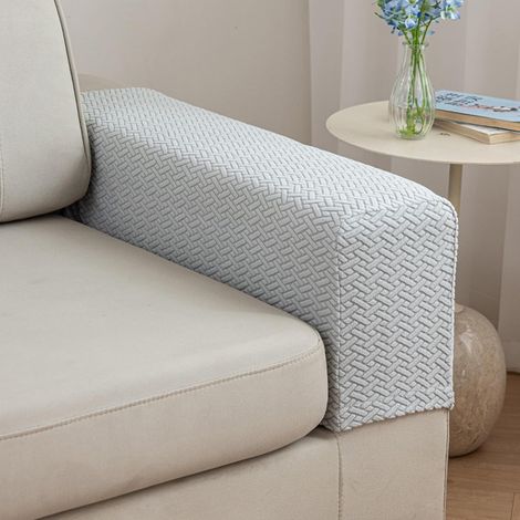 Sofa- oder Sesselarmlehnenbezüge – 2er-Set (Textur – Hellgrau, Größe M) (1/5)