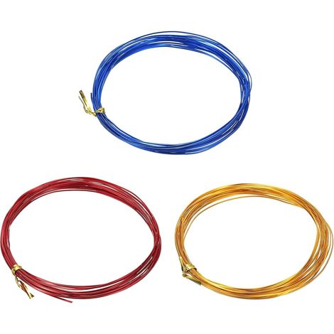 3 Rouleaux Fil D'Aluminium Plat 16.40 ft Ton Or Rouge Bleu Foncé (1/5)