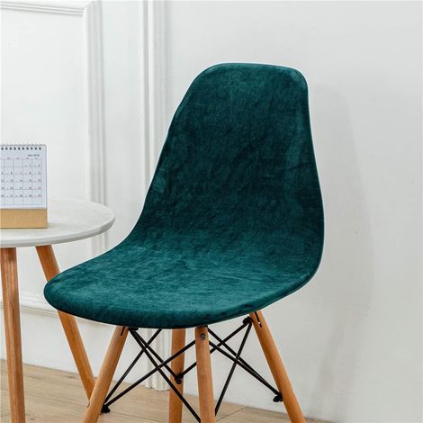 Housse de Chaise, Housse Chaise de Salle à Manger Couleur Unie, Couverture de Chaise sans Accoudoirs(Vert émeraude,4 Pieces)