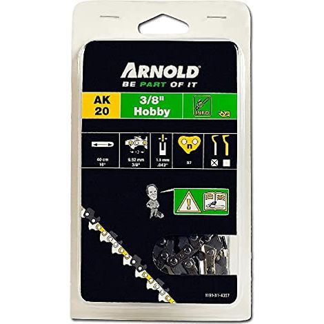 Catena per motosega 3/8", 1,1 mm - 57 maglie di guida - tronchesi semitondi Arnold (1/3)