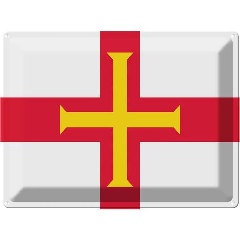 Plaque métallique 30x40 cm, blason du drapeau de Guernesey (1/5)