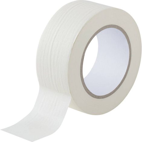 TOOLCRAFT 93038c190 93038c190 Nastro crespato Bianco (L x L) 50 m x 50 mm 1 pz.
