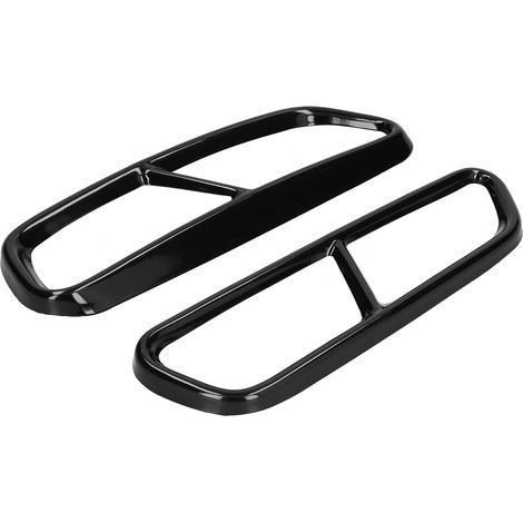 Vierfach-Auspuffendrohr aus glänzend schwarzem Edelstahl, Ersatzteil für Audi A6 C7 2016-2018 (1/5)