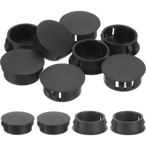 12Pcs Bouchon de Trou en Nylon, 24.5-25mm Diamètre de Trou Bouchon d'étanchéité Rond Souple et Flexible de Verrouillage Bouchons en Caoutchouc pour Bouteille, Tuyaux, Cuisine, Noir (1/5)