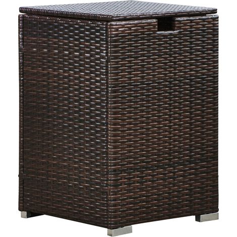 Teamson Home Muebles de Jardín para Exteriores de Mimbre para Botellas de Gas de Hasta 9 kg,  Cubierta Cuadrada de Tanque, Soporte de Almacenamiento para Braseros de Gas, Marrón (1/5)