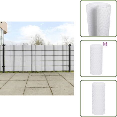 Paravents de balcon 10 pcs blanc 255x19 cm résine tressée - Pare-vue Balcon - Fenêtre Sur Jardin - Décoration Extérieur - Cloison Pliable - Séparation Espace