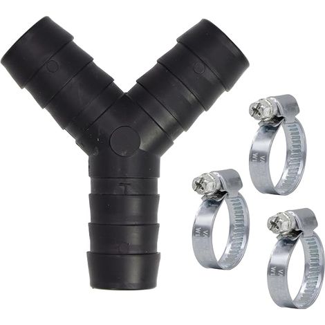 2-way Y-splitter part 11152, pipe plug, with clamps (1/4)