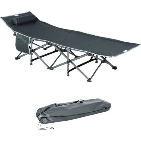 Transat de jardin, Transat pliable avec apoio de cabeça, bolsos laterais e bolso de arrumação integrado, 188 x 64, 5 x 53 cm, gain de place, meuble extérieur, design moderne