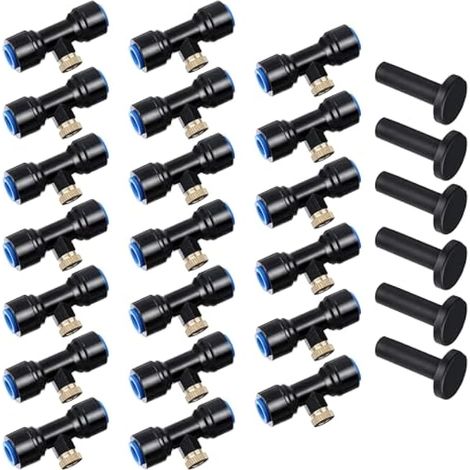 Système D'irrigation Système de Brumisateur Extérieur Kit, 20 pièces Buse de Pulvérisation en Laiton pour Jardin, Atomiseur Buse pour Jardin Terrasse Patio Bricolage, Bleu (1/5)