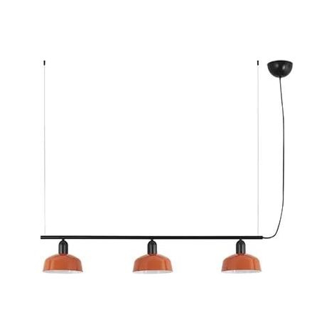 Faro Tatawin Kleine Balken-Pendelleuchte, Deckenleuchte, Schwarz, Rot-Orange glänzend, 3x E27 (1/2)