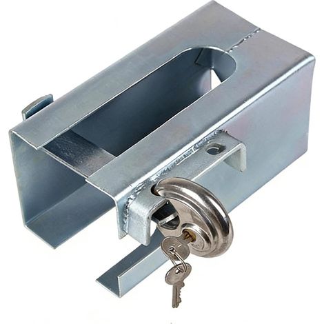 Verrou de remorque rond avec système d'emboîtement, verrou d'attelage antivol plaqué zinc, boîtier de sécurité résistant aux intempéries et antirouille pour attelage de remorque (1/5)