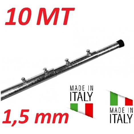 Palo Telescopico Pesante Antenna 10 Metri 5 X 2 Metri Da 1,5 Mm Zincato A Fuoco Made In Italy (10 Mt) 10 METRI
