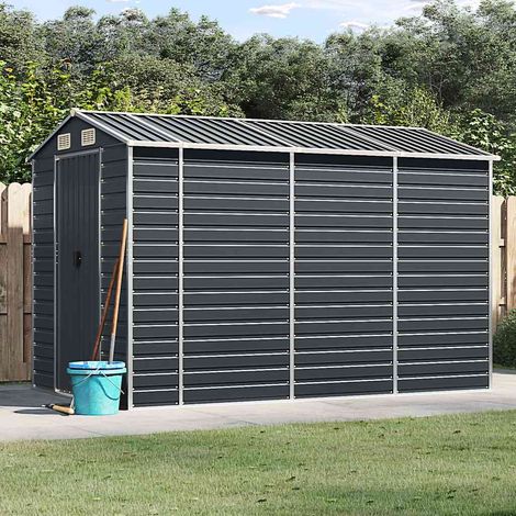 Abri de jardin-Remise Cabane pour outils anthracite 191x300x198 cm acier galvanisé (1/5)