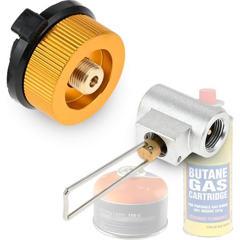Adaptateur de recharge de bidon de gaz de camping pour bidon isoutane/butane  Valve Lindal EN417/MSF-1A  Kit convertisseur d'adaptateur de réservoir de camping portable pour cartouche de gaz (1/5)