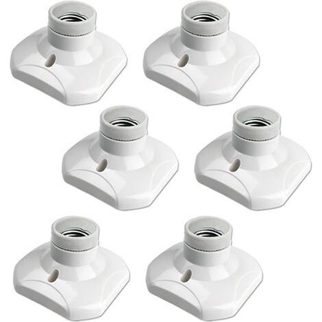 Douille E27 - Culot E27 - 85-265 V - Pour Ampoule LED Jusqu'à 60 W - Blanc - Lot de 6 (1/5)