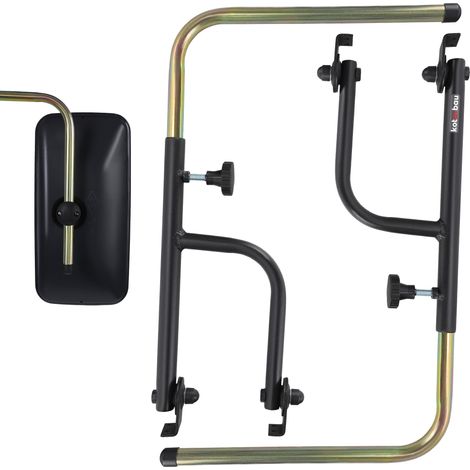 KOTARBAU® Kotarbau® Bras de Rétroviseur Télescopique Pour Tracteur 48 À 71 cm 2 Pcs - Support de Rétroviseur ⌀ 18 mm - Support Pour Rétroviseur Extérieur de Tracteur Gauche/Droite - Aluminium - Noir +