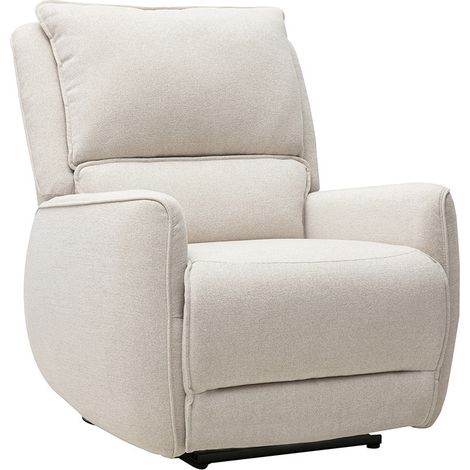 Fauteuil relax électrique en tissu effet velours texturé beige RACHEL (1/4)