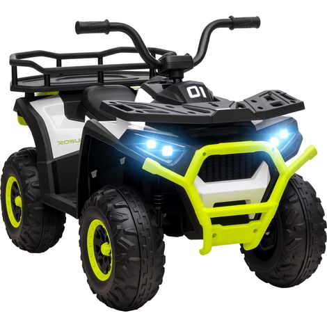 AIYAPLAY 12V Kids Quad Bike w/ 4 Suspension Wheels, for 3-5 Years, Green (1/5)