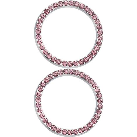 Strass Startknopf Abdeckungen 2 Stück Rosa Alloy mit