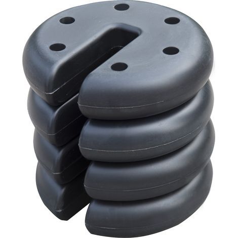 GENERIC-Lot de 4 dalles de lestage pour parasol – Stabilisation optimale – Polyéthylène noir – Ø 20 cm – Compatible tubes 20x20 à 30x30 mm (1/5)