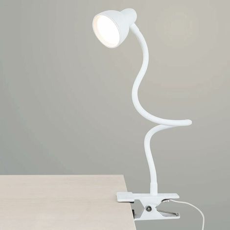 Clip on Lamp Liseuse 3 Modes de Couleur 3000-6500K 10 Luminosité Dimmable 360° Flexible Col de Cygne LED Lampe de Bureau avec Pince Protection (1/5)