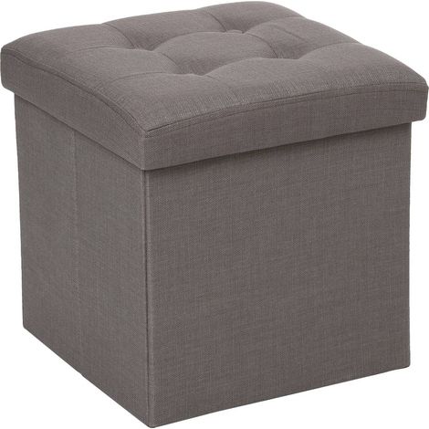 Puff plegable 'Lysandre' gris - Atmosphera créateur d'intérieur