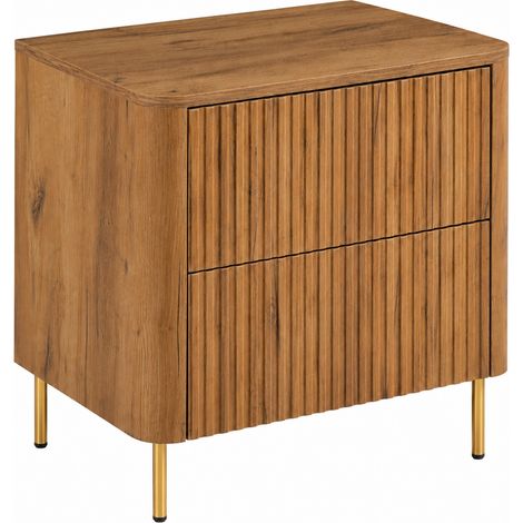 Meuble de salle de bain 60, Chêne craft, plan chêne craft, pieds dorés, 60,8 x 44,2 x 65 cm (1/5)
