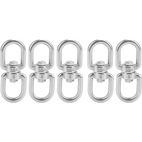 5 Crochets Pivotants M5 Double Extrémité Acier Inoxydable 304 Anneau de Manille Connecteur Œil à Œil (1/5)
