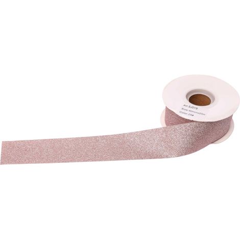 ARPIMEX Nastro Natale Decorativo Glitterato H 4 Cm L 20 Mt Rosa
