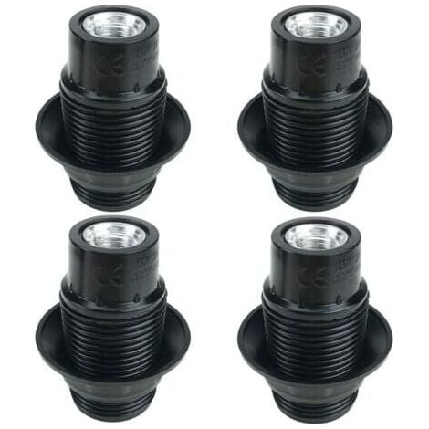 Black E14 lamp holder, 4 pieces E14 socket, E14 lamp holder, solid lamp holder, black socket adapter MUMU (1/4)