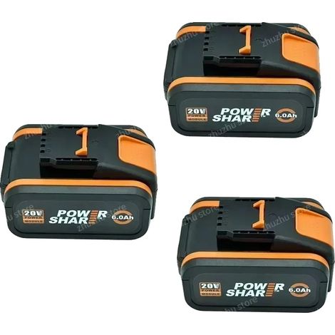 Batterie rechargeable, capacité de 6000 mAh, compatible avec les outils Worx, Worx 6AhX3 (1/2)