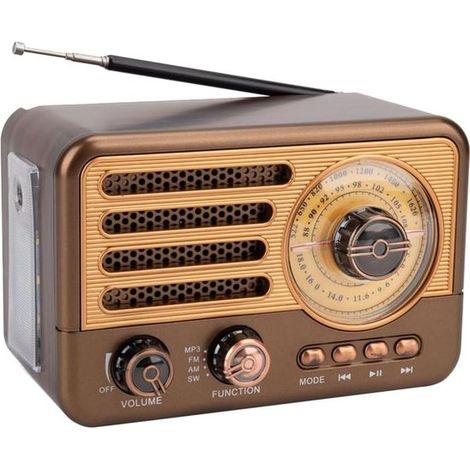 Altoparlante Bluetooth - altoparlante Bluetooth portatile - Altoparlante Bluetooth vintage Retro Radio (1/5)