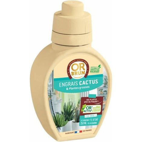 Engrais cactus & plantes grasses - OR BRUN - OBRECLCACTUS250 - 250 ml - Enrichit les plantes - Fabriqué en France