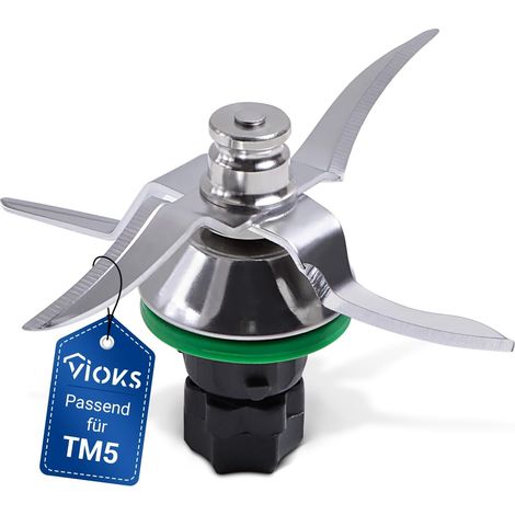 Couteau Thermomix TM5 – Lame en acier inoxydable 132mm – Compatible robot de cuisine – Broyage et émoussage efficaces (1/5)
