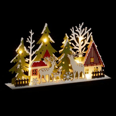 Feeric-lights Holzlichtdekoration mehrfarbig Weihnachten