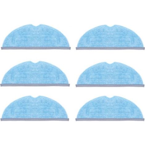 Chiffon Lave-Sol - Pour Robot Aspirateur - Taille 11 x 29 cm - Fibre - Bleu - 6 Pièces (1/4)