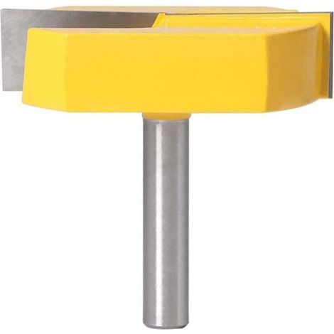 Fraise Defonceuse 8mm, Fraise Rabotage de Surface de Nettoyage de Fond, T-Track Routeur à Rainure en T Forme Routeur Bits, 8x57mm en Bas, Lame Jaune