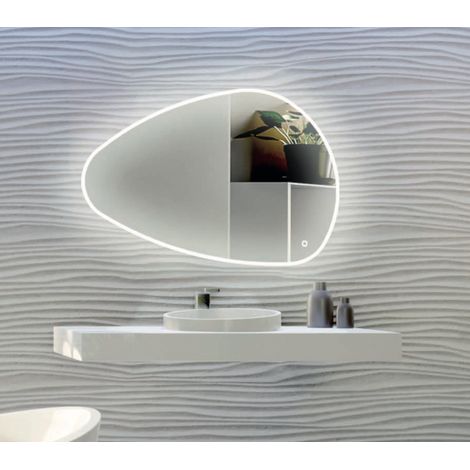 Aelle - Miroir LED 60x90 cm avec variateur de lumière - GALET (1/5)