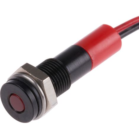 Voyant LED lumineux Rouge RS PRO, dia. 6mm, 12V c.c., taille de la lampe 3 mm, IP67 ( Prix pour 1 )