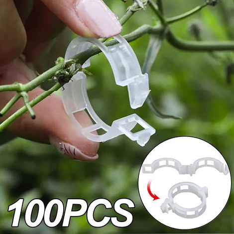 100pcs Collier Lien Pour Ligature Clips de Fixation pour Tomates Vigne de Poivre Concombre (1/4)