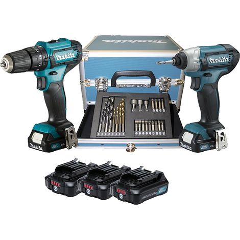 Makita CLX228SAX2 Kit Trapano E Avvitatore Impulsi 12V 3x2,0Ah Valigia Accessori