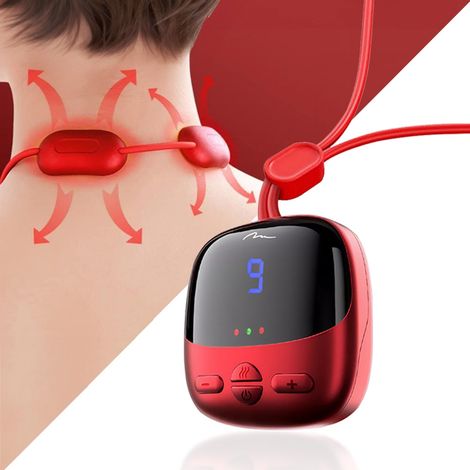 Appareil de massage EMS pour la nuque et le cou (stimulation électromusculaire). 4 modes et 9 niveaux d'intensité. Fonction compresse chaude. Affichage LED. (1/5)