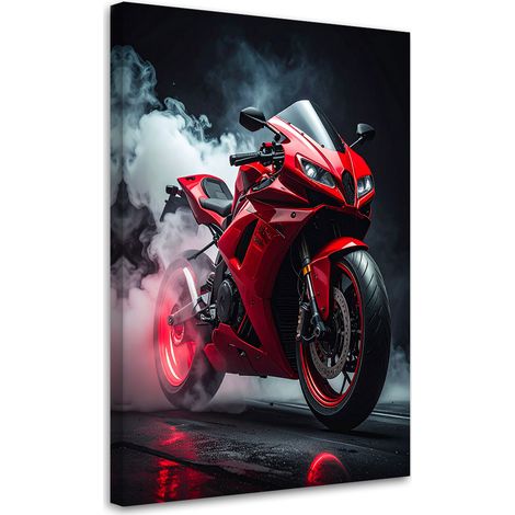 Cuadro sobre Lienzo, Motociclista rojo, 20x30 (1/5)