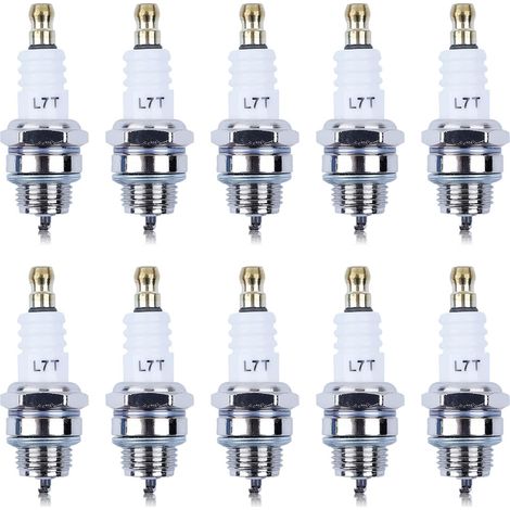 10 pièces Bougie L7T pour NGK BPMR7A, pour Champion CJ8 RCJ6Y RCJ7Y et pour Bosch WSR6F et autres types, pour Stihl MS170 MS180 TS410 TS420 tronçonneuse tondeuses moteurs (1/5)