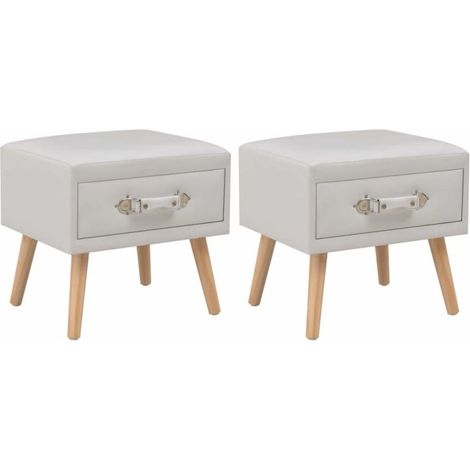 Mesita de noche cómoda armario muebles de dormitorio 2 piezas blanco 40x35x40 cm sintético 1402055