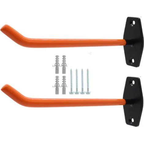 Lot de 2 supports de pneu à encre pour support de rangement mural 26 cm Grands crochets de garage pour organiser garages, roues de pneus, échelles et plus encore (1/5)