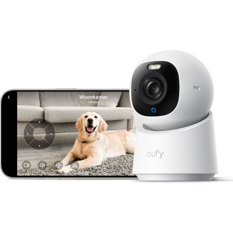 eufy Security E30 Caméra d'intérieur Caméra de surveillance 4K UHD Rotation et inclinaison à 360° Vision nocturne couleur Détection IA Suivi automatique Fonctionne avec Homekit (1/5)