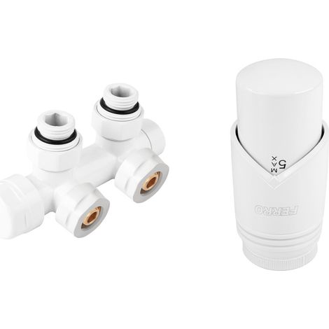 Dekoratives Thermostat-Set Typ ZTD30WH, kombiniert, Eck, weiß, ohne Voreinstellung
