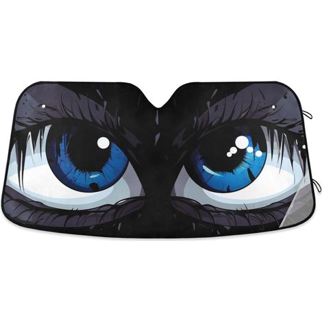 Parasol plegable para parabrisas de coche con diseño de ojos azules, bloqueador UV, protección solar y térmica, 140 x 70 cm (1/5)