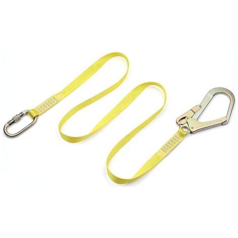 Sangle Longe de Sécurité Longe d'escalade avec Mousqueton Boucle en Acier pour Escalade Alpinisme Antichut (1.8M, 1500KG Max) (1/5)